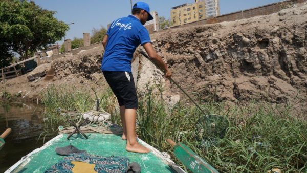 “Youth for the Nile” stand against the Nile river’s pollution. (Twitter)