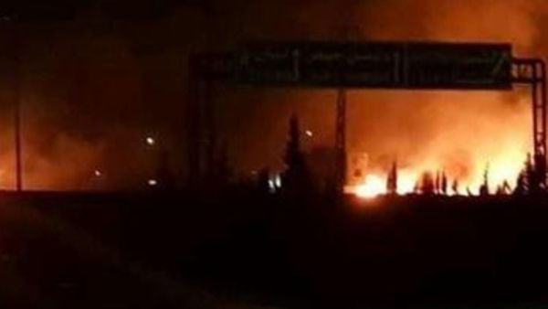 آثار ضربة صاروخية اسرائيلية نفذت قرب دمشق
