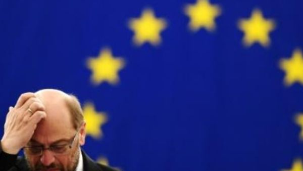 رئيس البرلمان الاوروبي المنتهية ولايته مارتن شولتز اثناء جلسة لانتخاب رئيس جديد في ستراسبورغ شرق فرنسا

