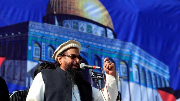 حافظ سعيد يتحدث خلال المهرجان
