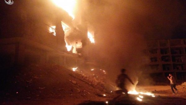 قصف مستشفى في داريا بالبراميل المتفجرة