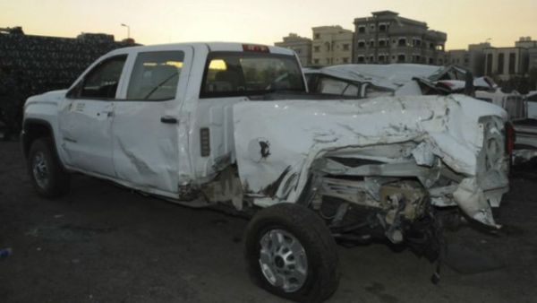 صورة وزعتها وزارة الداخلية الكويتية للسيارة التي كانت تقل الأمريكيين الخمسة الذين يتهم سليمان بمحاولة قتلهم
