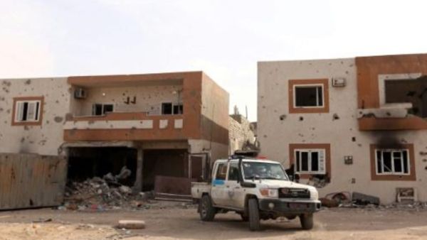 احدى اليات قوات حكومة الوفاق الليبية في منطقة الجيزة البحرية في سرت
