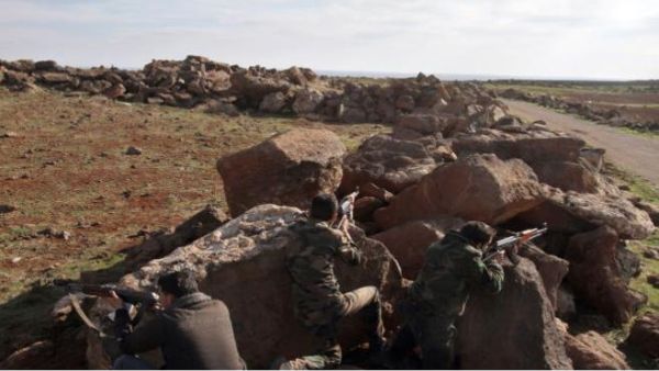 عناصر من قوات النظام السوري في بادية السويداء

