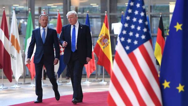 ترامب يلتقي رئيسي المجلس الأوروبي والمفوضية في بروكسل

