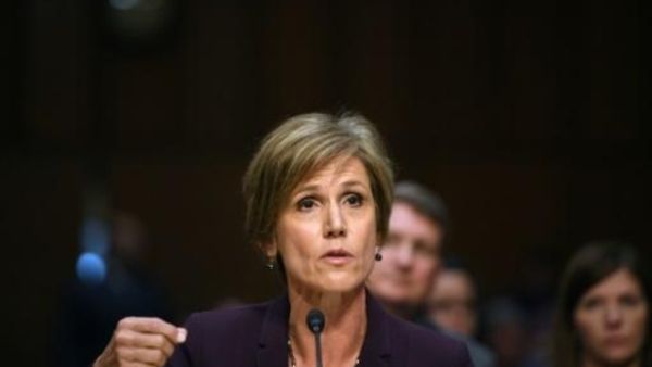 وزيرة العدل بالوكالة السابقة سالي ييتس تدلي بشهادتها امام اللجنة القضائية في مجلس الشيوخ الاميركي

