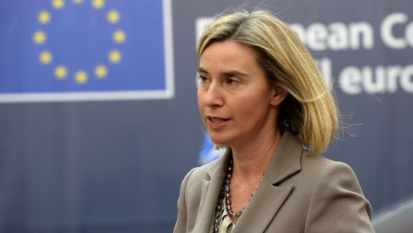 EU's High representative for foreign affairs and security policy Federica Mogherini arrives for an European Union leaders summit on October 20, 2016 at the European Council, in Brussels. (AFP/Thierry Carlier)
