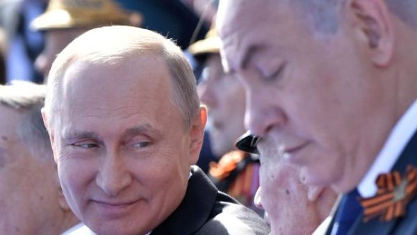 Prime Minister Benjamin Netanyahu and President Vladimir Putin (Twitter)