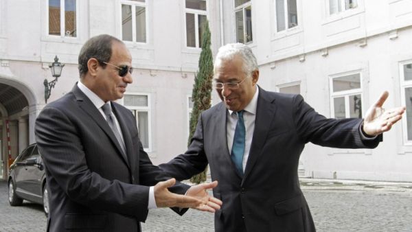 Egyptian President Sisi meets his Portuguese counterpart on Monday (Jose Manuel Ribeiro/AFP)