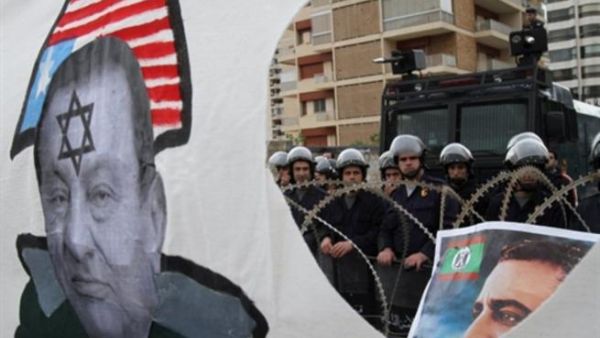 جانب من الاعتصام أمام السفارة المصرية قي لبنان/أ.ف.ب 