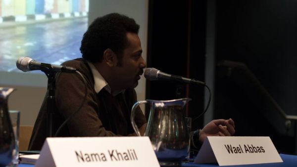 Wael Abbas giving a speech at Arab American National Museum in Michigan, US, in November 2013. (Wael Abbas Facebook Account)