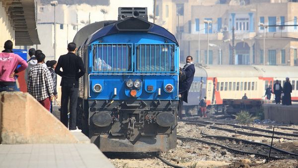 A passenger train is seen on the Aswan-Luxor line in Egypt on Feb. 13, 2012. (Flickr)