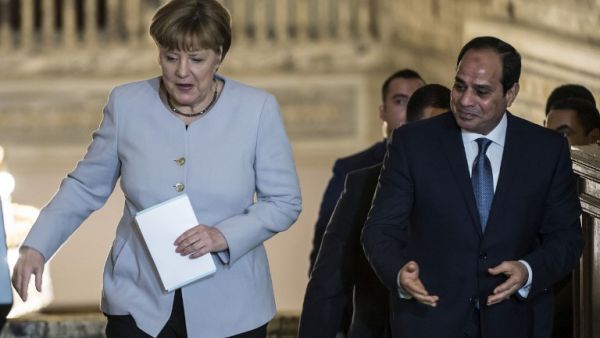 The German offer came during a visit to Egypt by German Chancellor Angela Merkel. (AFP/Khaled Desouki)