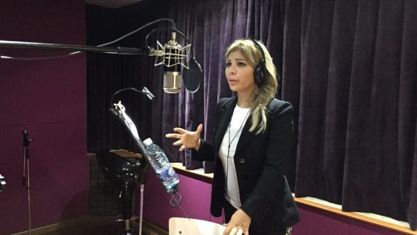 Asala Nasri in the studio. (Facebook)