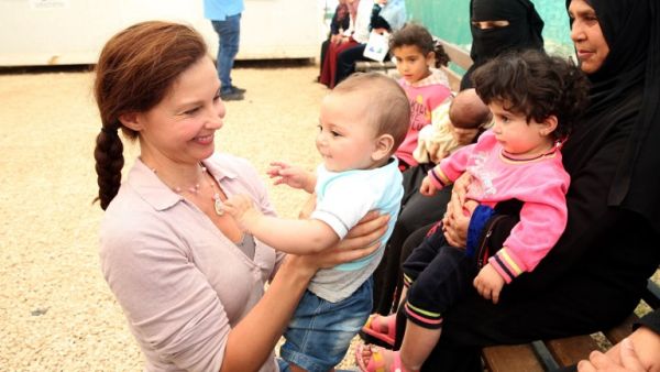 Ashley Judd has also visited countries around the world as an activist for YouthAIDS.  (AFP/Khalil Mazraawi)