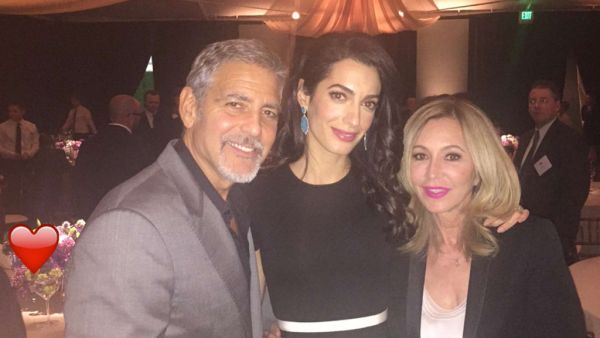 Beverly Hills celebrity salon owner Anastasia Soare with the Clooneys. (Snapchat/Anastasia Beverly Hills)