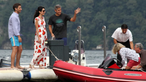 George and Amal Clooney regularly take time out and visit Lake Como with their celebrity friends. (Pop Sugar)