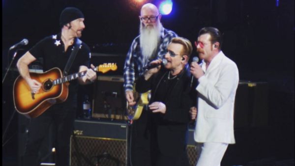 Eagles of Death Metal joined U2 on stage in Paris on Monday night. (Facebook)