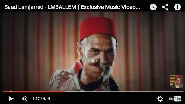 Here's looking at you, Kid! Saad Lamjarred's dad featured in "Lm3allem" clip. (YouTube Screenshot)