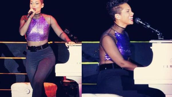 Alicia Keys belting it out in Dubai over the weekend. (Image: Twitter)