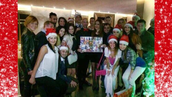 Carole Samaha with her Sayeda show cast and crew on Christmas (Image courtesy of her Twitter)