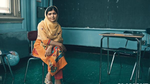Glamourous Malala Yousafzai in New York. (Image courtesy of Glamour)