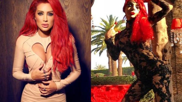 Bassem Feghali impersonating Maya Diab in one of his spoofs. (Image: Albawaba edit)