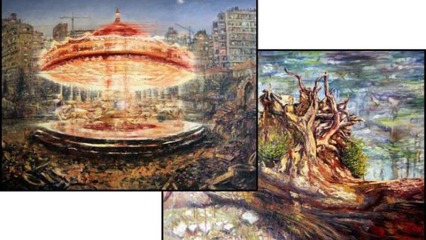 Tom Young's "Carousel" exhibition on display at Gemmayzeh’s Villa Paradiso (Photo from The Daily Star/Hasan Shaaban)