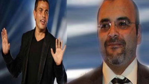الشاعر الغنائي أيمن بهجت قمر والفنان المصري عمرو دياب