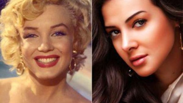 الفنانة دنيا سمير غانم والنجمة الراحلة مارلين مونرو