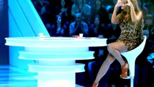 Maya Diab flashes some leg on TV