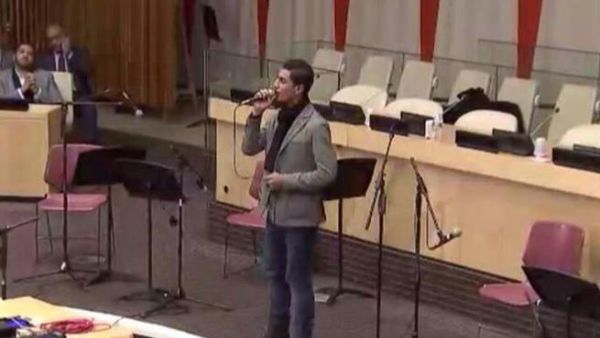 Mohammad Assaf at the UN (Image: Facebook)