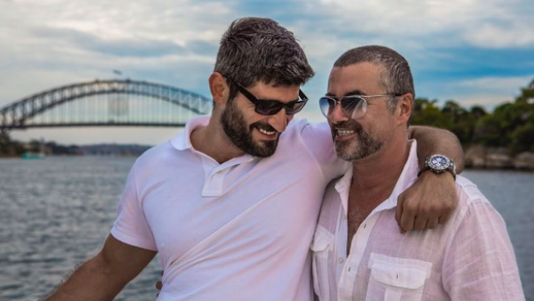 The late singer George Michael, with boyfriend Fadi Farwaz. (Instagram) 