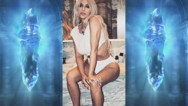 Kim Kardashian wants you to believe in the power of the crystals. (Instagram / kimkardashian / Square Enix)