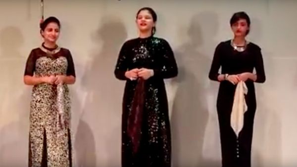 Sana Ahmed Nabil Ali al-Mursi, center, has impressed audiences with renditions of Umm Kulthum's songs - who happens to be her relative. (YouTube)