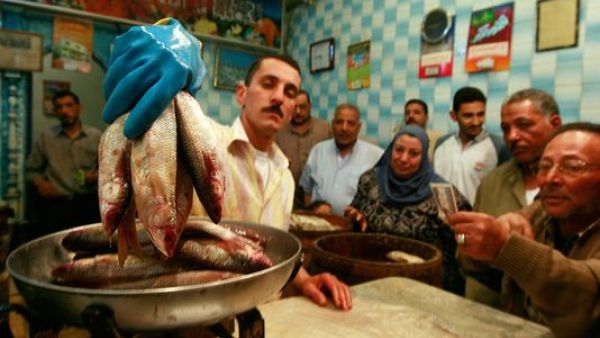 Patrons buy fesikh in Cairo (Khaled Desouki / AFP)