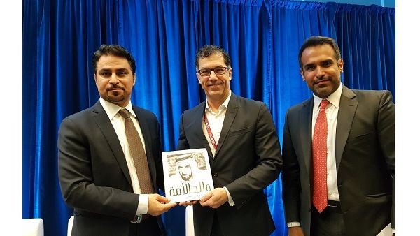 Bryan Buggey, Director, Strategic Initiatives and Sector Development, Vancouver Economic Commission, receiving a copy of the ‘Father of our Nation’ from Fahad Al Gergawi, CEO, Dubai FDI. Bryan Buggey, Director, Strategic Initiatives and Sector Development, Vancouver Economic Commission, receiving a copy of the ‘Father of our Nation’ from Fahad Al Gergawi, CEO, Dubai FDI.