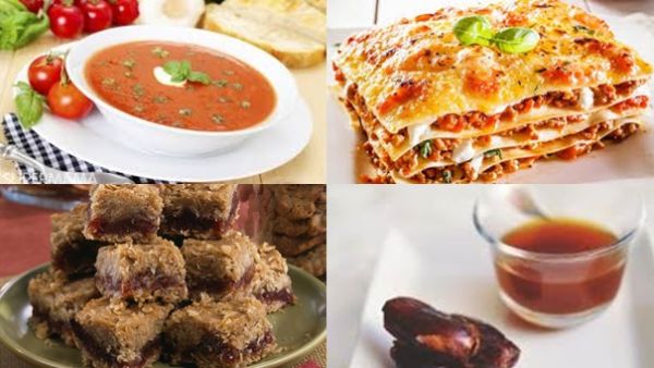 مطبخ رمضان: شوربة الطماطم، لازانيا، ومكعبات التمر