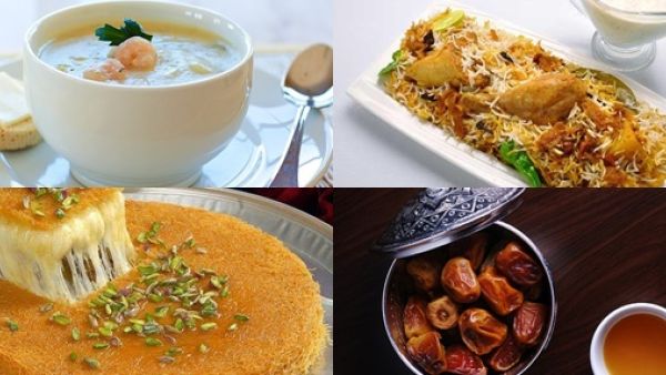 شوربة الجمبري، كبسة الدجاج، الكنافة المحشوة بالجبن