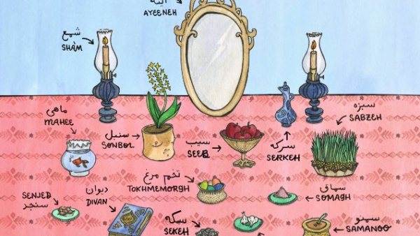 At the centre of Nowruz celebrations and in every home lies the ‘Haft Seen’ table, a spread consisting of seven symbolic elements (all beginning with an ‘S’), representing health, wealth and happiness. At the centre of Nowruz celebrations and in every home lies the ‘Haft Seen’ table, a spread consisting of seven symbolic elements (all beginning with an ‘S’), representing health, wealth and happiness.