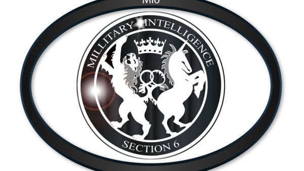 Oval metal button with a depiction of the MI6 horses (Shutterstock/File Photo)