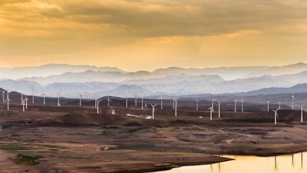 Wind turbines on the hill of the Alborz mountain range of northwestern Iran (Shutterstock)