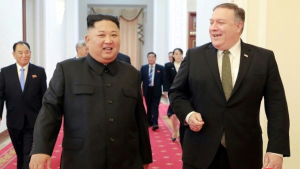 North Korea's leader Kim Jong Un and US Secretary of State Mike Pompeo met in Pyongyang. (AFP/File)