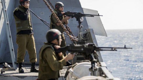 Israeli naval forces prevent Palestinian 40-boat flotilla from breaking Gaza Siege. (AFP / JACK GUEZ)