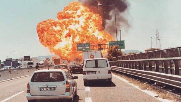 A huge explosion has rocked an airport in Italy. (Twitter)