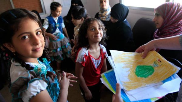 Syrian refugee children in Al-Ramtha, Jordan. (Wikipedia)