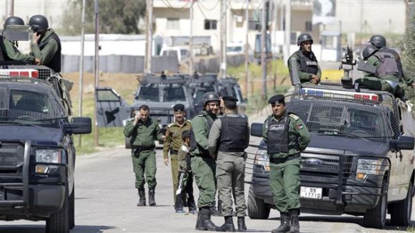 Jordanian police standing guard at a border crossing near Syria. (AFP/File) 