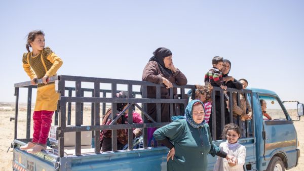 Mafraq, Jordan, 2015 June 14, Zaatari refugee camp in the Syrian people watching aid camp. (shutterstock)