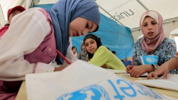 Syrian refugee girls in Jordan's al-Zaatari refugee camp. (AFP/File)