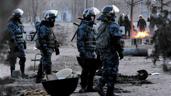 Kazakh police responding to a riot in 2011. (AFP/File) Kazakh police responding to a riot in 2011. (AFP/File)